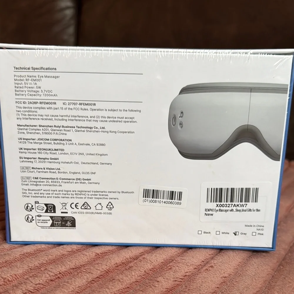 Gray Eye Massager Glasses with Ergonomic Design